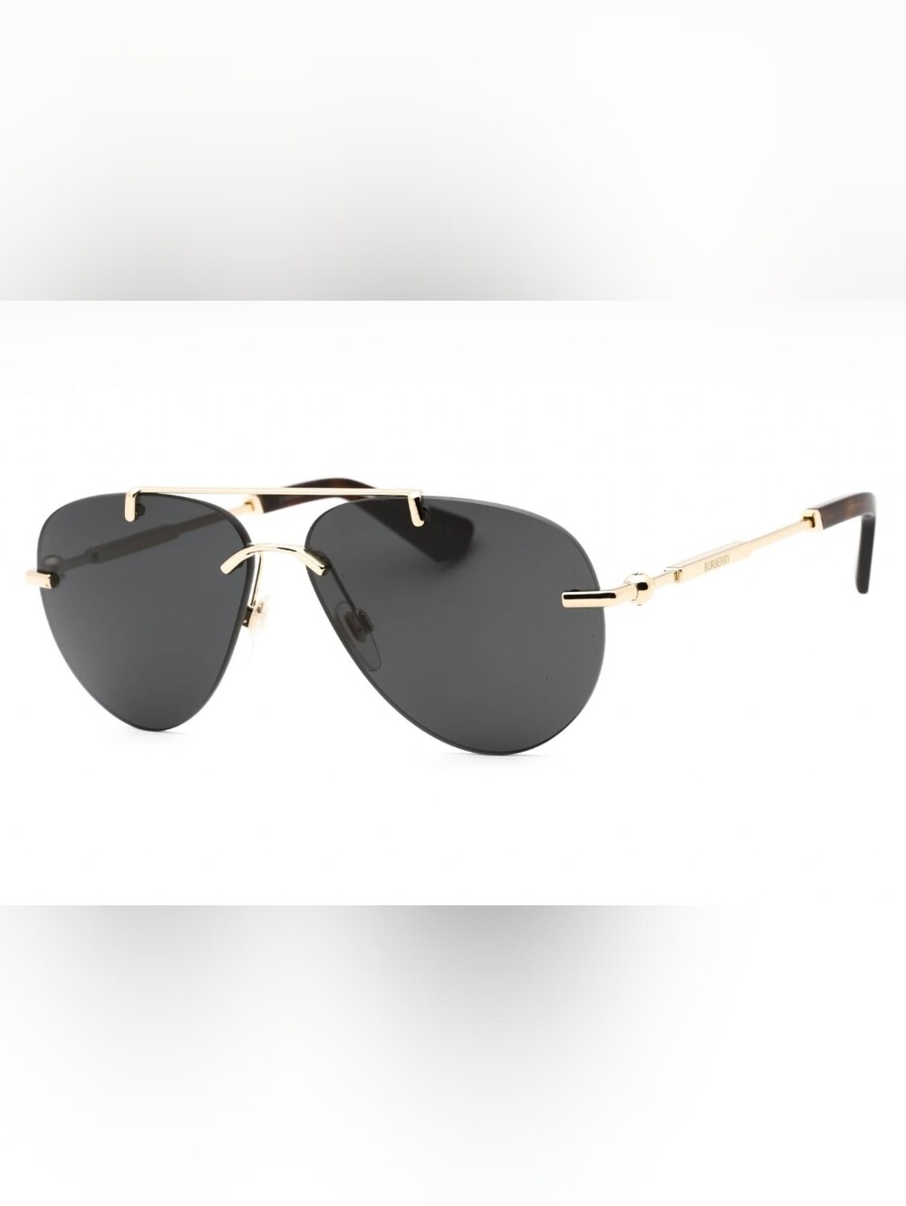 Burberry 0BE3151, Light Gold/Dark grey, Aviator, Men's Sunglasses